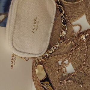 CC Beaute Tweed Chain Strap Crossbody Purse GWP NEW